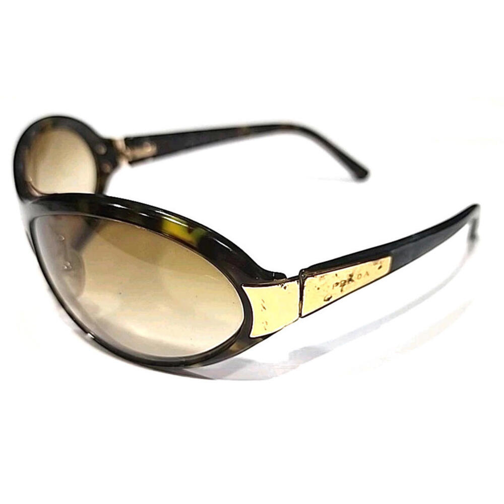 Prada Spr10G Tortoise Brown Wrap Sunglasses 67-16 115mm Italy